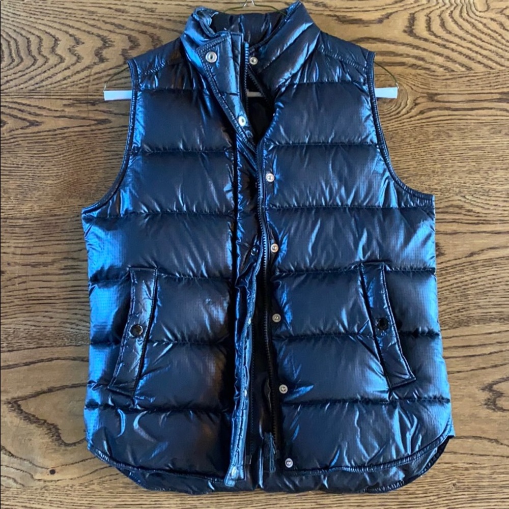 JCrew black puffy vest size xs